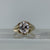 Gypsy Ring With Large Cubic Zirconia 9ct 9k Yellow Gold - Size S