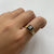 Sapphire & Diamond Retro Square Textured Ring 18ct 18k Yellow Gold  - Size O 1/2