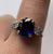 Antique Synthetic Sapphire & Diamond Ring 18ct 18k Yellow Gold - Size Q