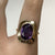 Retro Alexandrite Synthetic Bezel Set Cocktail Ring 9ct 9k Yellow Gold - Size O