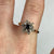 Diamond & Sapphire Daisy Flower Cluster Ring 9ct 9k Yellow Gold  - Size T