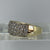 Cubic Zirconia Cluster Band Ring Yellow Gold 9ct 9k - Size M