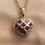 Ruby & Diamond Heart Pendant Fine Curb Chain Necklace 9ct 9k Yellow Gold - 18"