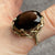 Smoky Quartz Ornate Ring 9ct 9k Yellow Gold - Size T