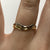 Two Tone Wave Wishbone Ring 18ct 18k Yellow Gold - Size M