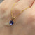 Iolite Pendant Dainty Curb Chain Necklace 10ct 10k Yellow Gold 18" Inches