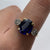 Antique Synthetic Sapphire & Diamond Ring 18ct 18k Yellow Gold - Size Q