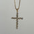 Diamond Illusion Set Cross Crucifix Twist Pendant 9ct 9k Yellow Gold