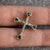 Heart Sapphire & Diamond Cross Pendant Two Tone 18ct 18k Yellow Gold