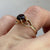 Garnet Solitaire Ring Bark Finish Heart Accents 9ct 9k Yellow Gold - Size M