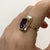 Retro Alexandrite Synthetic Bezel Set Cocktail Ring 9ct 9k Yellow Gold - Size O