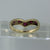 Ruby & Diamond Wishbone Ring 9ct 9k Yellow Gold - Size K