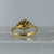 Retro Sunburst Diamond Unique Ring 18ct 18k Yellow Gold & Platinum - Size M