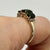 Diopside Trilogy Diamond Accent Ring 9ct 9k Yellow Gold - Size M