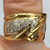 Diamond 0.05ct Chunky Lightening Bolt Ring 18ct 18k Yellow Gold  - Size L 1/2