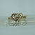 Double Intertwined Heart Rope Twist Split Shank Ring 9ct 9k Yellow Gold - Size H