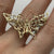 Textured Butterfly Pendant Brooch 9ct 9k Yellow Gold