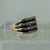 White and Black Diamond Band Ring 9ct 9k Yellow Gold  - Size P