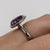 Pear Cut Amethyst & Diamond .35ct Halo & Peekaboo Ring Platinum 950 - Size J