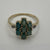 Grandidierite & Diamond Oval Cluster Ring 10ct 10k Yellow Gold - Size S