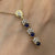 Sapphire & Diamond Drop Pendant Curb Chain Necklace 9ct 9k Yellow Gold - 18"