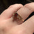 Garnet Solitaire Heart Shoulder Ring 9ct 9K Yellow Gold - Size M 1/2