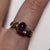 Amethyst Cabochon with Diamond Accents Ring 9ct 9k Yellow Gold - Size P