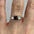 Garnet & CZ Trilogy Square Cut Ring 9ct 9k Yellow Gold  - Size L 1/2