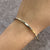 Two Tone Gold Hinged Bangle Bracelet With CZ 9ct 9k Yellow White Gold