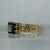 Sapphire & Diamond Retro Square Textured Ring 18ct 18k Yellow Gold  - Size O 1/2