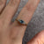 Opal & Diamond Texture Shoulder Ring 9ct 9k Yellow Gold - Size O