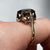 Smoky Quartz Ornate Solitaire Ring 9ct 9k Yellow Gold  - Size N