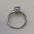 Blue Topaz Solitaire Ring 9ct 9k White Gold - Size P 1/2