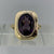 Retro Alexandrite Synthetic Bezel Set Cocktail Ring 9ct 9k Yellow Gold - Size O