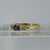 East West Amethyst & Diamond Ring 18ct 18K Yellow Gold - Size R