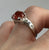 Orange Pink Sapphire Oval Claw Diamond Accents Ring 18ct 18k White Gold - Size M