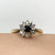 Diamond .15ct & Sapphire Daisy Flower Ring 18k 18ct Yellow Gold - Size K