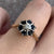 Sapphire & Diamond Daisy Flower Cluster Ring 18ct 18k Yellow Gold - Size M