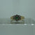 Emerald & Diamond Daisy Flower Embossed Ring 9ct 9k Yellow Gold - Size L 1/2