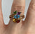 Tsavorite Amethyst Blue Topaz Citrine Garnet Ring 9ct 9k Yellow Gold - Size L