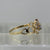 Daisy Flower Heart Shoulder CZ Ring 9ct 9k Yellow Gold - Size J 1/2