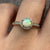 Opal & Diamond Halo Accent Ring 9ct 9k Yellow Gold - Size L