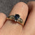 Sapphire & Diamond Cluster Accent Ring 9ct 9k Yellow Gold - Size J