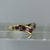 Ruby & Diamond Wishbone Ring 9ct 9k Yellow Gold - Size K