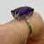 Purple Pink Synthetic Sapphire & Diamond Ornate Ring 9ct 9k White Gold - Size M