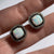 Opal Black White Gemstone Cushion Cut Halo Stud Earrings 9ct 9k Yellow Gold