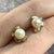 Diamond & Pearl Ornate Stud Earrings 9ct 9k Yellow Gold