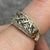 Aquamarine & Diamond Ornate Band Ring 9ct 9k Yellow Gold - Size N