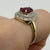 Ruby & Diamond Pear Tiered Halo Cluster Ring 9ct 9k Yellow Gold - Size P 1/2