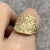 Gold Floral Daisy Design Disc Ring 9ct 9k Yellow Gold - P